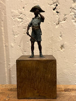DAVID BROMLEY "Pirate Play" Signed, Cast Bronze Maquette Sculpture and Base