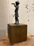 DAVID BROMLEY "Pirate Play" Signed, Cast Bronze Maquette Sculpture and Base