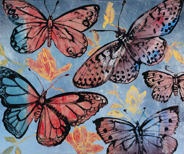 DAVID BROMLEY "Butterflies I" Signed Limited Edition Print 72cm x 90cm