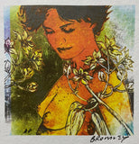 DAVID BROMLEY Nude "Charlotte" Signed Screenprint on French Paper 34cm x 34cm