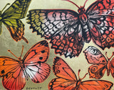 DAVID BROMLEY "Butterflies" Polymer & Gold Leaf on Canvas 120cm x 150cm