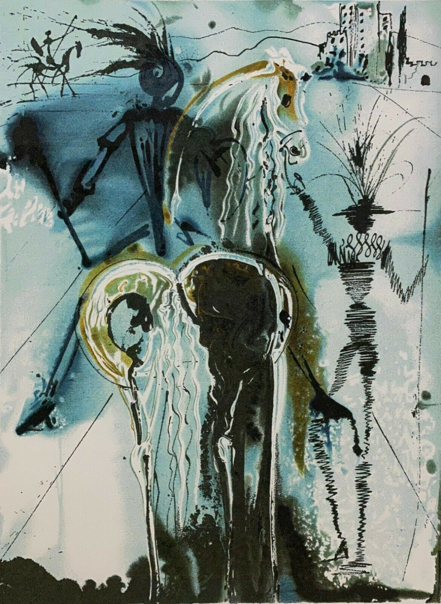 Salvador Dalí lithograph 限定175 Salvador Dali COSMIC HORSEMAN Signed Limited Edition