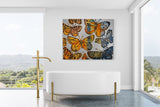 DAVID BROMLEY "Butterflies" Polymer & Silver Leaf on Canvas 120cm x 150cm