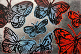 DAVID BROMLEY "Butterflies" Polymer & Silver Leaf Painting on Canvas 60cm x 90cm