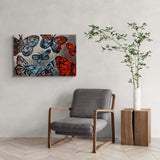 DAVID BROMLEY "Butterflies" Polymer & Silver Leaf Painting on Canvas 60cm x 90cm