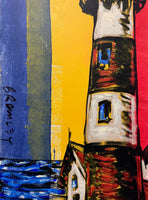 DAVID BROMLEY Children Series "Lighthouse" Polymer on Canvas 120cm x 90cm