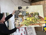DAVID BROMLEY "Painting Away" Signed, Limited Edition Print 80cm x 110cm