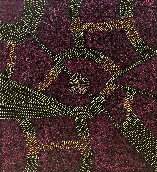 ROSEANNE MORTON PETYARRE "Bush Seeds" Signed Acrylic on Canvas 93cm x 85cm