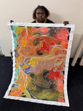 JANICE STANLEY PITJANTJARA "Pantu" Original,  Acrylic on Canvas 133.5cm x 96.5cm3