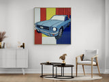 JASPER KNIGHT "1965 Ford Mustang" Enamel on Mixed Panels Painting 150cm x 150cm3
