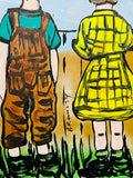 DAVID BROMLEY "Over The Fence" Original Polymer Painting on Canvas 90cm x 60cm2