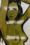 DAVID BROMLEY Nude "Laura" Polymer and Silver Leaf on Canvas 90cm x 60cm