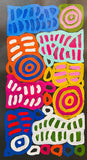 DORA MBITJANA "Awelye & Bush Melon" Signed Acrylic on Canvas 44cm x 23cm0