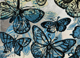 DAVID BROMLEY "Butterflies" Polymer & Silver Leaf on Canvas 121cm x 152.5cm1