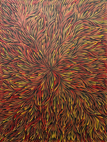 PATRICIA KAMARA "Bush Medicine Leaves" Signed Acrylic on Canvas 95cm x 72cm