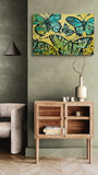 DAVID BROMLEY "Butterflies" Polymer & Gold Leaf Painting on Canvas 60cm x 90cm3