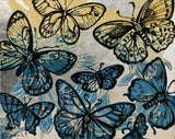 DAVID BROMLEY "Butterflies" Polymer & Silver Leaf on Canvas 121cm x 152.5cm0