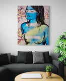 DAVID BROMLEY "Belinda" Polymer & Silver Leaf Painting on Canvas 150cm x 120cm1