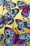 DAVID BROMLEY "Butterflies" Polymer & Gold Leaf Painting on Canvas 90cm x 60cm0