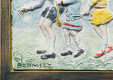 DAVID BROMLEY Children Series "School Fun" Polymer on Plaster 24cm x 48cm2