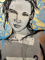 DAVID BROMLEY "Romy" Original, Polymer & Gold Leaf on Canvas 150cm x 120cm