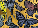 DAVID BROMLEY "Butterflies" Polymer & Gold Leaf on Canvas 121.5cm x 152cm1
