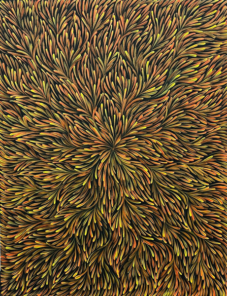 PATRICIA KAMARA "Bush Medicine Leaves" Signed Acrylic on Canvas 94cm x 73cm