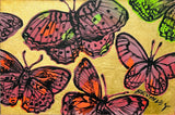 DAVID BROMLEY "Butterflies" Polymer & Gold Leaf Painting on Canvas 60cm x 90cm0