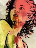 DAVID BROMLEY Nude "Hillary" Polymer and Silver Leaf on Canvas 90cm x 60cm1