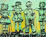 DAVID BROMLEY "Over The Fence" Original Polymer Painting on Canvas 53cm x 65cm1