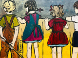 DAVID BROMLEY Children Series "Over The Fence" Polymer on Canvas 114cm x 146cm1