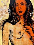 DAVID BROMLEY "Gabriella" Original, Polymer & Gold Leaf on Canvas 150cm x 120cm