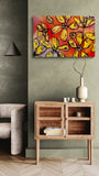 DAVID BROMLEY "Flowers" Polymer Painting on Canvas 60cm x 90cm3