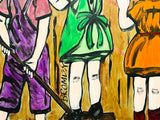 DAVID BROMLEY Children Series "Over The Fence" Polymer on Canvas 90cm x 120cm1