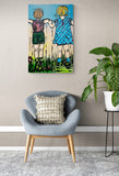 DAVID BROMLEY "Over The Fence" Original Polymer Painting on Canvas 90cm x 60cm3