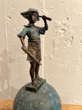 DAVID BROMLEY "Pirate Play" Signed, Cast Bronze Maquette Sculpture and Base1