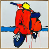 JASPER KNIGHT "Orange Piaggio" Enamel on Aluminium Painting 60cm x 60cm