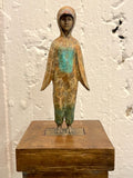 DAVID BROMLEY "Penguin Girl" Signed, Cast Bronze Maquette Sculpture and Base