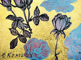 DAVID BROMLEY "Floral Beauty" Polymer & Gold Leaf Painting on Canvas 60cm x 90cm1