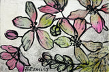 DAVID BROMLEY "Magnolias" Polymer & Silver Leaf Painting on Canvas 60cm x 90cm0