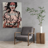 DAVID BROMLEY "Megan" Polymer and Silver Leaf on Canvas Painting 122cm x 91.5cm3