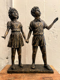 DAVID BROMLEY "Holding Hands" Hand Signed, Bronze Sculpture0