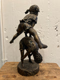 DAVID BROMLEY "Leapfrog (Girl)" Hand Signed, Cast Bronze Sculpture on Base4