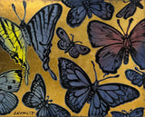 DAVID BROMLEY "Butterflies" Polymer & Gold Leaf on Canvas 121.5cm x 152cm0