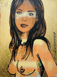 DAVID BROMLEY Nude "Mallory" Polymer and Gold Leaf on Canvas 101cm x 76cm0