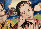 DAVID BROMLEY Children Series "The Young Author" Polymer on Canvas 61cm x 122cm3