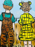 DAVID BROMLEY "Over The Fence" Original Polymer Painting on Canvas 90cm x 60cm1