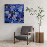 DORA MBITJANA "Awelye & Bush Melon" Signed Acrylic on Canvas 92.5cm x 95cm7