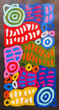 DORA MBITJANA "Awelye & Bush Melon" Signed Acrylic on Canvas 44cm x 23cm0