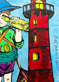 DAVID BROMLEY Children Series "Ahoy There" Polymer on Canvas 120cm x 90cm1